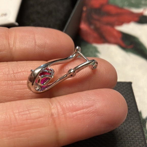 Sterling silver lab created Ruby - Picture 4 of 6
